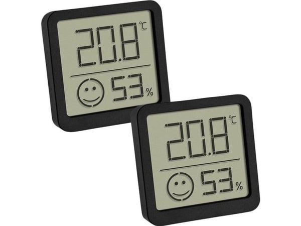 TFA-Dostmann 30.5053.01.02, Elektronisk miljøtermometer, Innendørs, Digitalt, Sort, Plast, firkant