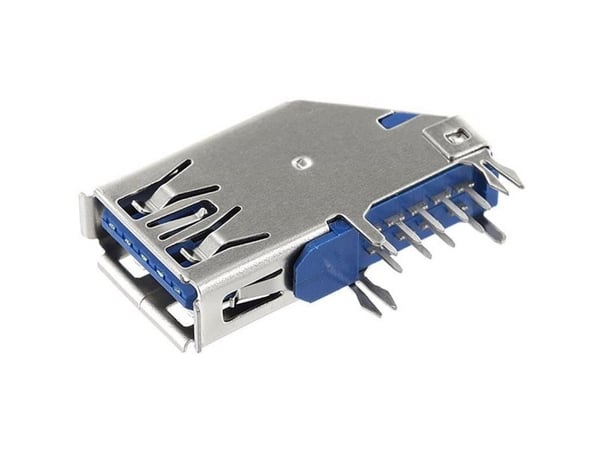 econ connect U3BU1AVW, USB-3.0, Blå, Rustfritt stål, Kobber, Metall, Nikkel, 1000 V, 30 mO, 1,8 A
