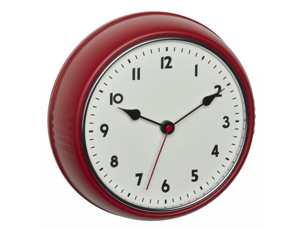 TFA-Dostmann 60.3541.05, Vegg, Mechanical clock, Sirkel, Rød, Metall, Plast, Retro