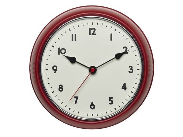 TFA-Dostmann 60.3541.05, Vegg, Mechanical clock, Sirkel, Rød, Metall, Plast, Retro
