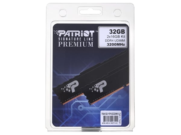 Patriot Signature Line Premium - DDR4 - sett - 32 GB: 2 x 16 GB - DIMM 288-pin - 3200 MT/s / PC4-25600 - CL22 - 1.2 V - ikke-bufret - ikke-ECC
