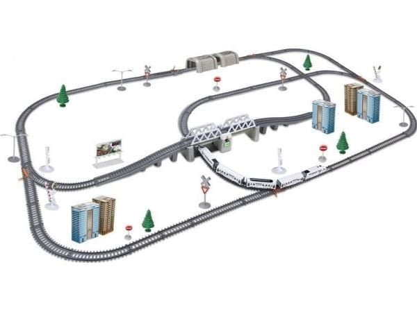Woopie elektrisk tog 914 cm med bro og tunneler