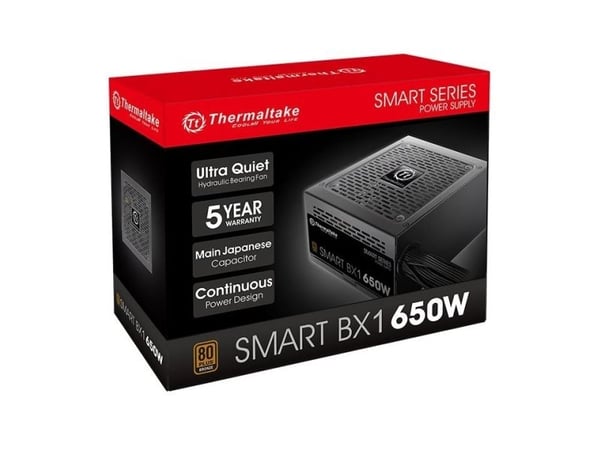 Thermaltake Smart BX1, 650 W, 100 - 240 V, 80 W, 50 - 60 Hz, 12 A, Aktiv