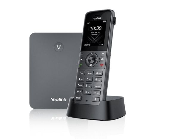 Yealink W73P - Trådløs VoIP-telefon med anrops-ID - DECT - treveis anropskapasitet - SIP, SIP v2, VQ-RTCPXR, RTCP-XR - romgrå, klassisk grå