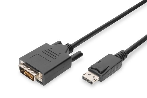 ASSMANN - DisplayPort-kabel - DisplayPort (hann) til DVI-D (hann) - 5 m - formstøpt, tommelskruer - svart