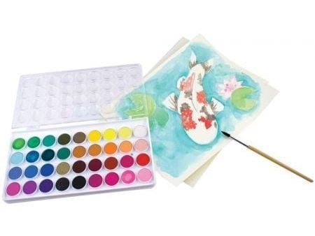 Ooly Watercolor maling, vaskbar, 36 farger + pensel (272750) |