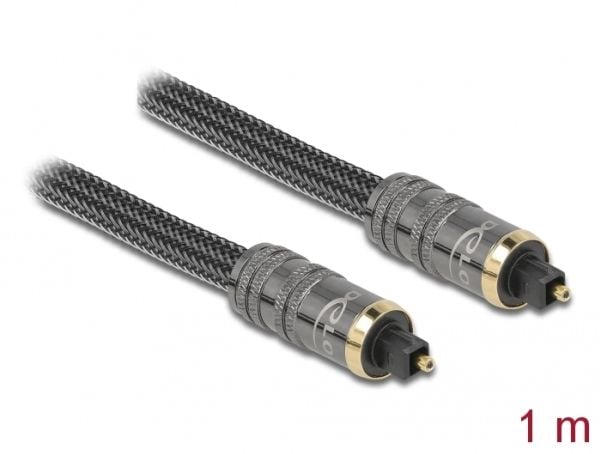 Delock - Digital audiokabel (optisk) - SPDIF - TOSLINK hann til TOSLINK hann - 1 m - fiberoptisk - antrasitt