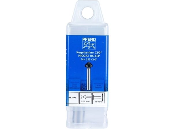 PFERD KES HSS DIN 335 C90° HC-FEP 25,0, Drill, Multi-verktøy, Stål, Ikke-jernholdig metall, Bronse, Rustfritt stål, Aluminium, Høy-Hastighets Stål ...