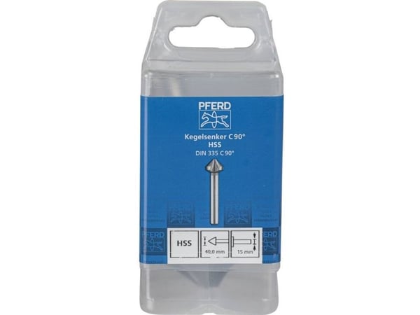 PFERD KES HSS DIN 335 C90° 40,0, Drill, Multi-verktøy, Stål, Ikke-jernholdig metall, Bronse, Rustfritt stål, Aluminium, Høy-Hastighets Stål (HHS)