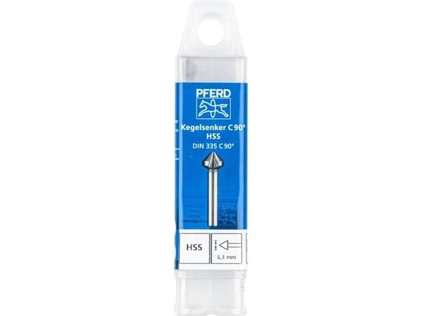 PFERD KES HSS DIN 335 C90° 6,3, Drill, Multi-verktøy, Stål, Støpejern, Ikke-jernholdig metall, Bronse, Rustfritt stål, Aluminium, Kopper, Høy-Hasti...