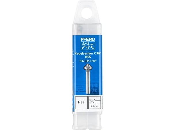 PFERD KES HSS DIN 335 C90° 6,0, Drill, Multi-verktøy, Stål, Støpejern, Ikke-jernholdig metall, Rustfritt stål, Aluminium, Kopper, Høy-Hastighets St...