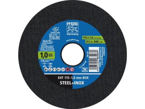 PFERD TOOLS EHT 115-1,0 kappeskiver Start STEELOX 69120943 115 mm 22,23 mm 25 stk
