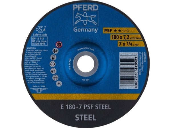 PFERD 62017634, 18 cm, 7,2 mm, 8500 rpm, 10 st