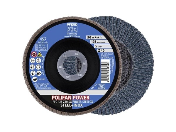 PFERD PFC 125 Z 40 SG POWER STEELOX, Metall, 12200 RPM, 12,5 cm, 10 styck