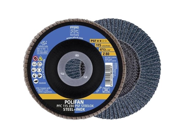 PFERD PFC 115 Z 80 PSF STEELOX, Metall, 13300 rpm, 11,5 cm, 10 st