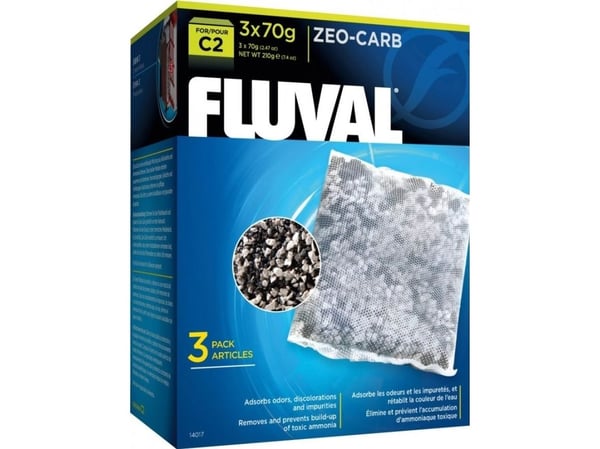 Fluval Zeo-Carb filtermedia för C2-filter, 3x70 g