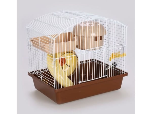 Panama Pet klatrebur for gnagere til midlertidig opphold 27x20,5x25,5 cm hvit/brun