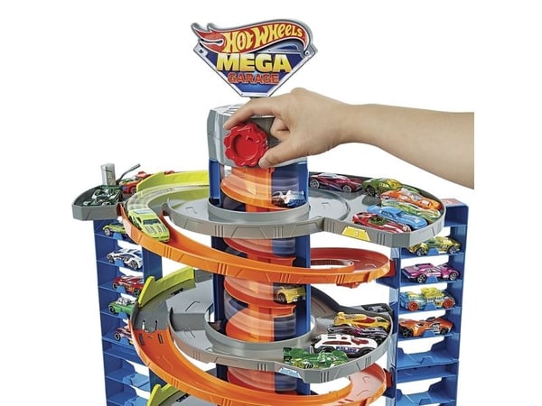 Hot Wheels City Mega Garage-lekesett med ett kjøretøy for barn fra 4 år og oppover, Kjøretøy og banesett, 4 år, Plast, Flerfarget