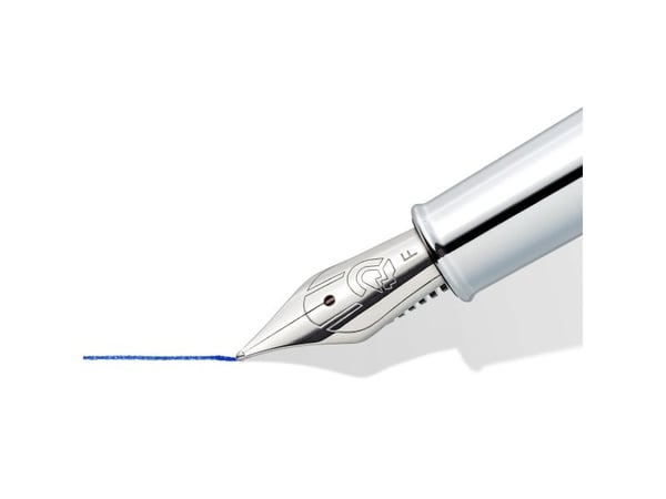 Staedtler triplus 474, Guld, Påfyllning med bläckpatronssystem, Blå, Metall, Rostfritt stål, Fin
