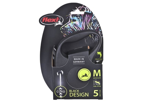 flexi Black Design M snor 5 m, 20 kg, lajitelma