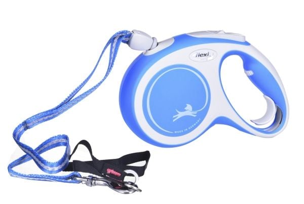 Flexi FLEXI New Comfort M hihna, 5 m kaapeli, sininen väri