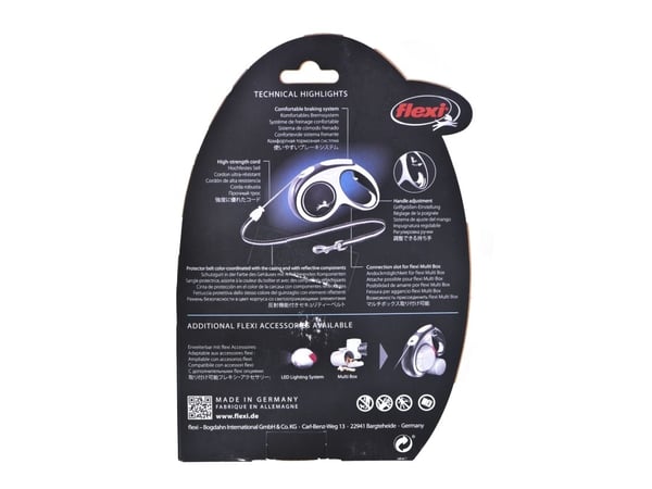 Flexi New Comfort M Cord 5 m, Hund, Tilbaketrekkelig, Blå, Ledning, 20 kg, Monokromatisk