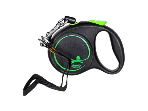 flexi Black Design XS snor 3 m, 8 kg, grøn