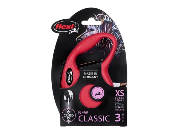 flexi New Classic snor XS, 3M, 8KG, rød