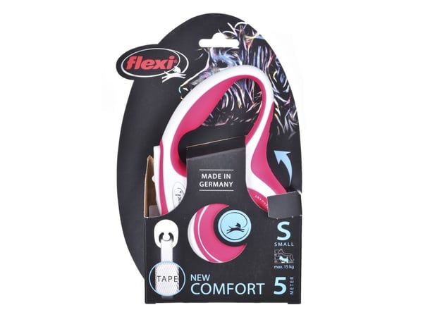 flexi New Comfort S bånd 5 m, 15 kg, rød