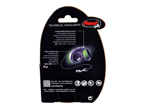 flexi Black Design XS snor 3 m, 8 kg, sort