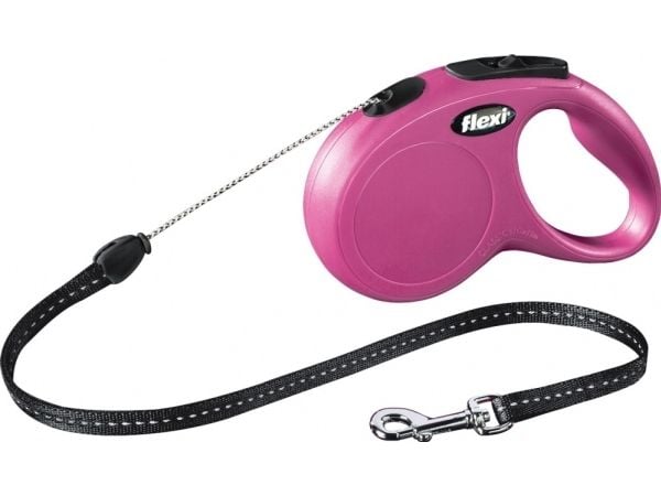 Flexi New CLASSIC, Hund, Tilbaketrekkelig, Rosa, Ledning, 12 kg, 5 m