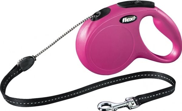 Flexi New CLASSIC, Hund, Tilbaketrekkelig, Rosa, Ledning, 20 kg, 5 m