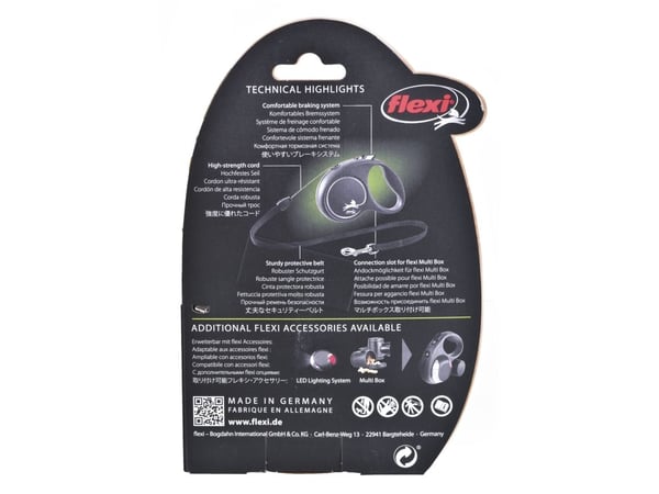 flexi Black Design S snor 5 m, 12 kg, pink