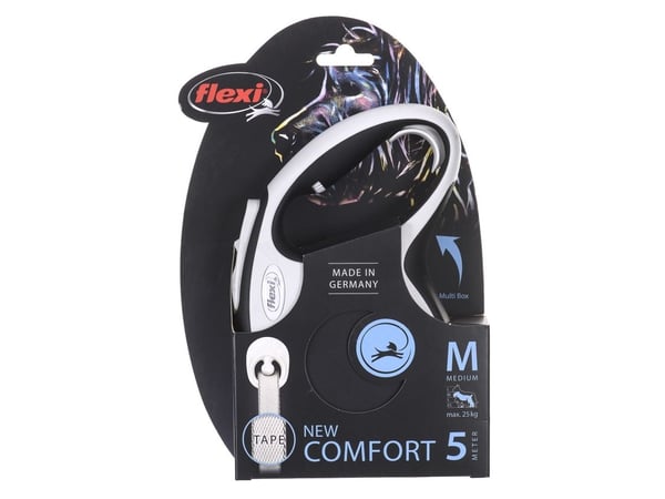 flexi New Comfort M band 5 m, 25 kg, sort