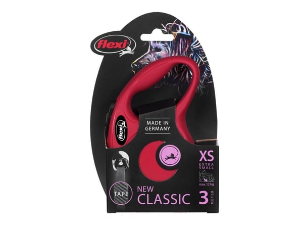 Flexi New Classic Automaattinen hihnahihna XS 3m punainen
