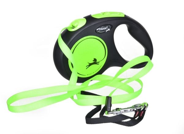 flexi New NEON bånd M, 5M, 25KG, black/neon grøn