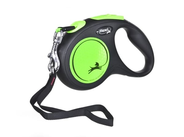 flexi New NEON bånd M, 5M, 25KG, black/neon grøn