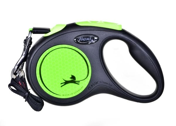 flexi New NEON bånd M, 5M, 25KG, black/neon grøn