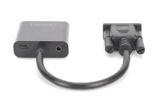 DIGITUS DA-70473 - Video adapter - HD-15 (VGA) hann til HDMI hunn - 15 cm - svart - 1080p-støtte