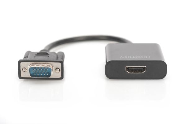 DIGITUS DA-70473 - Video adapter - HD-15 (VGA) hann til HDMI hunn - 15 cm - svart - 1080p-støtte