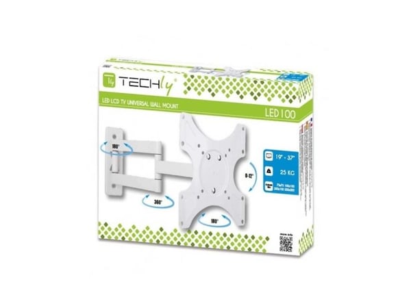 TECHly - Brakett - for flatpanel - hvit - skjermstørrelse: 19"-37" - veggmonterbar