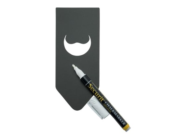 Securit® 10x dobbeltsidede flaskemærker i sort
