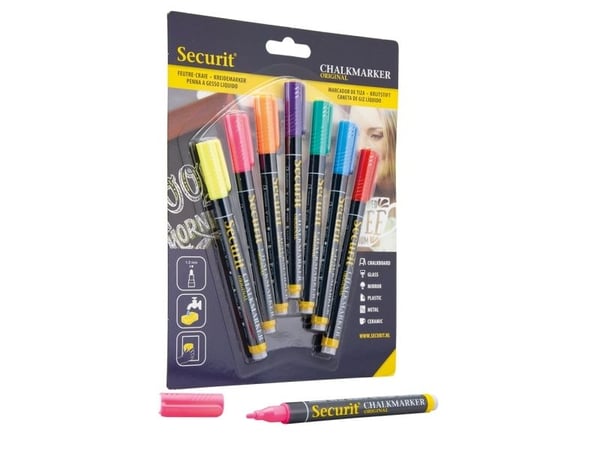 Securit Original SMA100, Blå, Grønn, Oransje, Rosa, Rød, Fiolett, Gult, 7 stykker