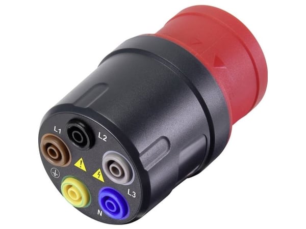 VOLTCRAFT VMA-3L 16 Mittaussovitin CEE-pistoke 16 A 5-nastainen - holkki 4 mm Tummanharmaa , Punainen