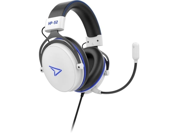 Steelplay HP52 - Headset - fullstorlek - kabelansluten - USB, 3,5 mm kontakt - vit