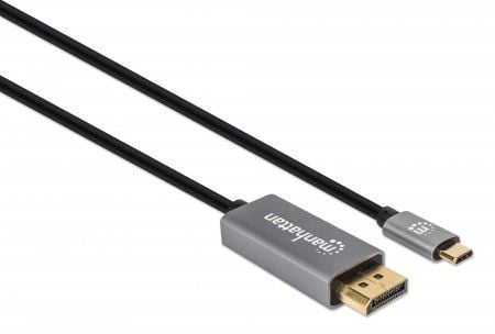 Manhattan 354844, 2 m, USB Type-C, DisplayPort, Uros, Uros, Suora