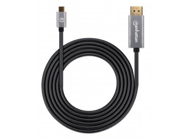 Manhattan 354844, 2 m, USB Type-C, DisplayPort, Uros, Uros, Suora