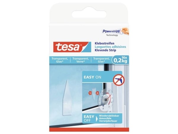 TESA 77732-00000, Kiinnitysalusta, Läpinäkyvä, Lasi, 0,2 kg/cm