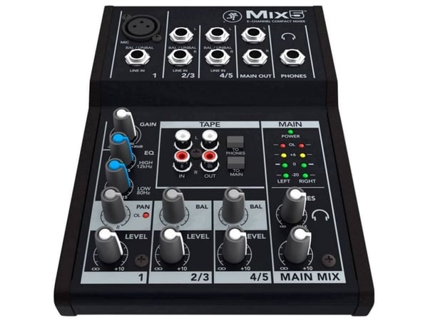 Mackie Mix5, 5 kanaler, Sort