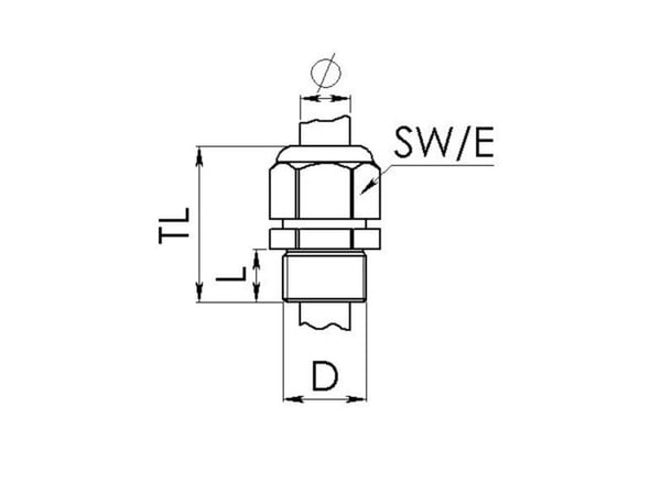 Wiska ESKE/1-L-e 32 10103383 Kabelgenomföring slagtålig, med dragavlastning, med tätning M32 Polyamid Svart (RAL 9005) 25 st